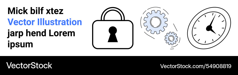 Secure technology process represented with lock Secure technology process represented with lock vector image