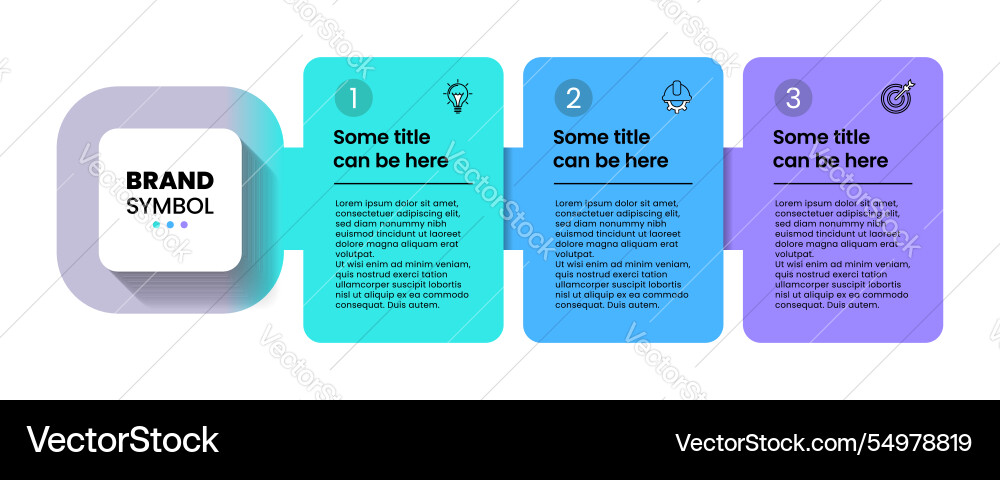Three Step Workflow Template vector image