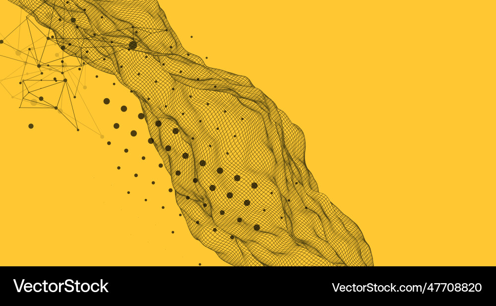 Abstract wave is made in a frame style template vector image