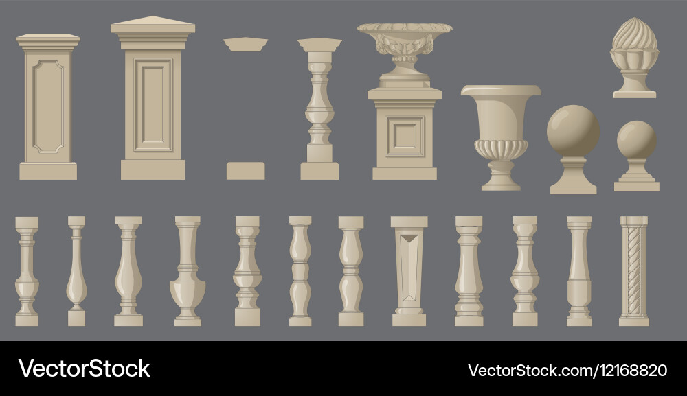 Classical Balusters and Architectural Elements vector image
