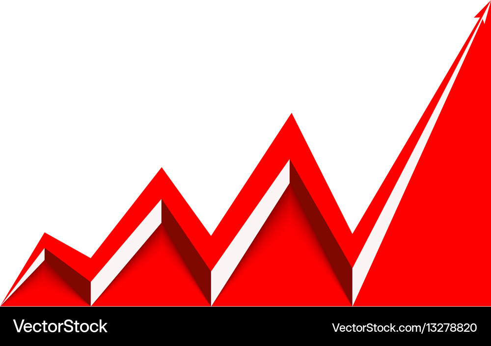 Colored arrow graph down and goes up Vector Image