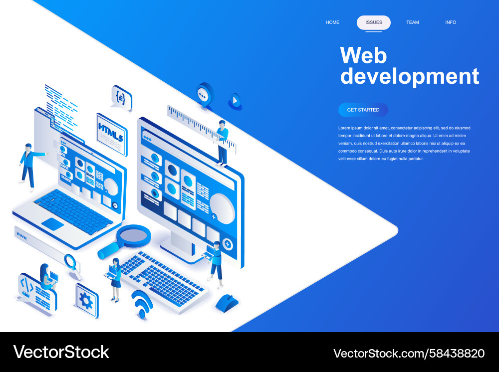 Modern Web Development Isometric Vector Image