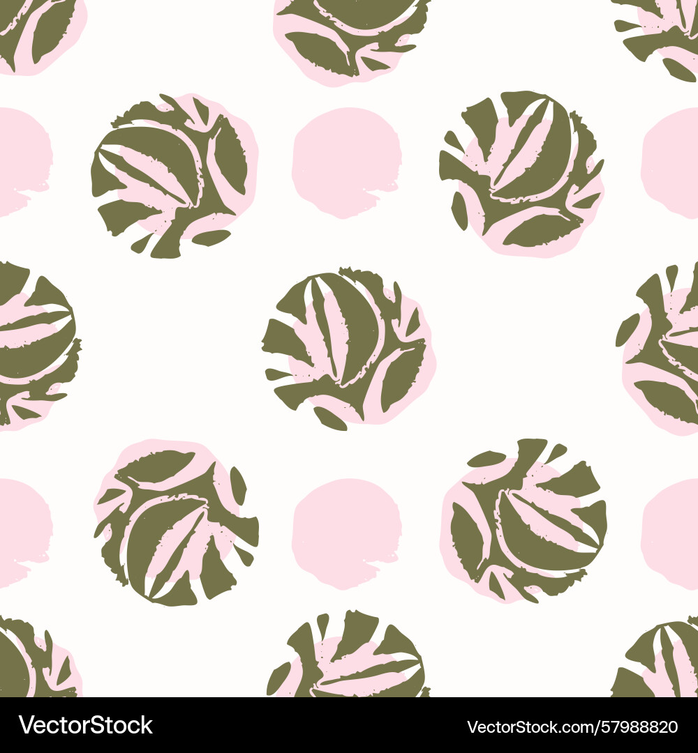 Polka dot blockprint seamless pattern Vector Image