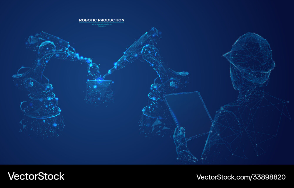 Robotic Automation & Control Vector Image