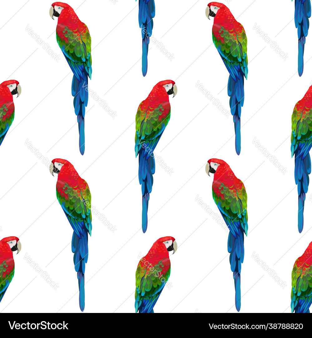 Seamless pattern with red parrots Seamless pattern with red parrots vector image