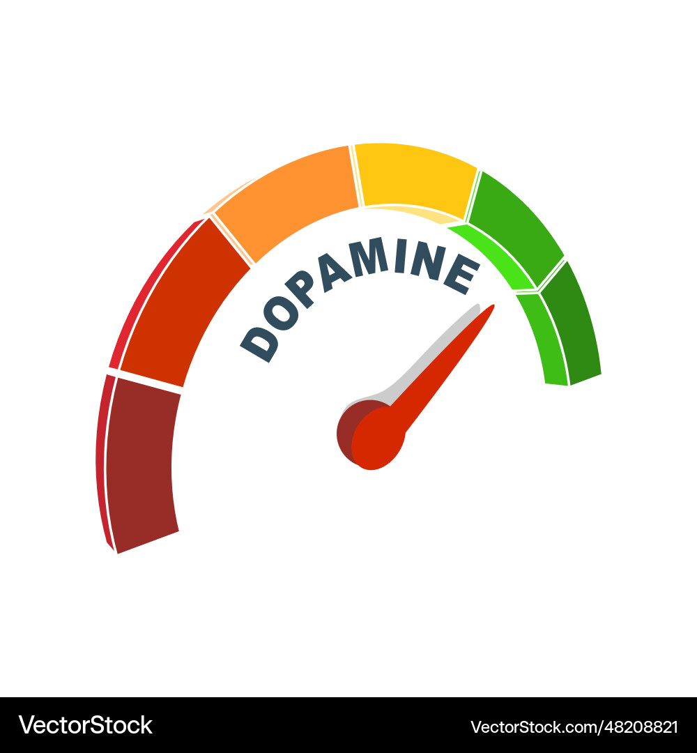 Hormone dopamine level scale concept of medicine Hormone dopamine level scale concept of medicine vector image