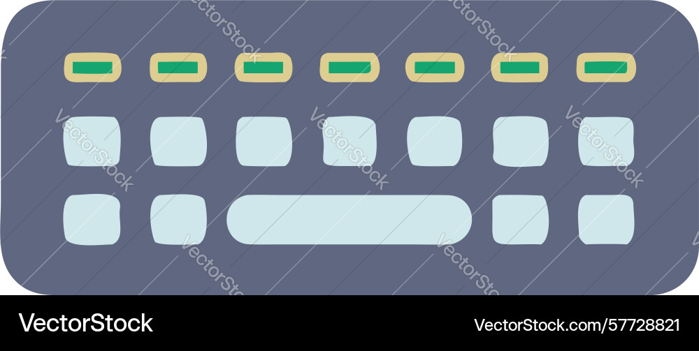 Minimalist computer keyboard clean tech input vector image