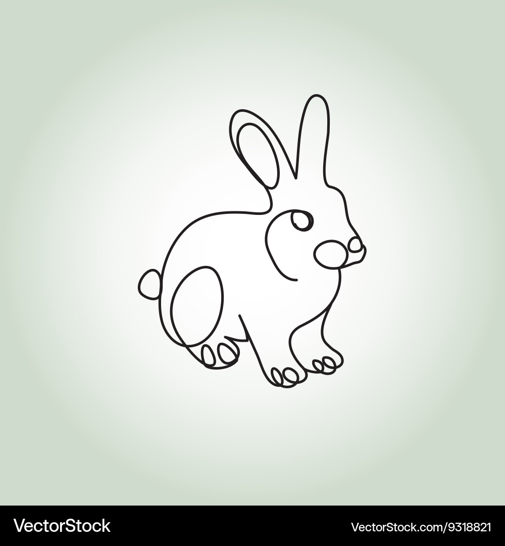 Rabbit in minimal line style vector image