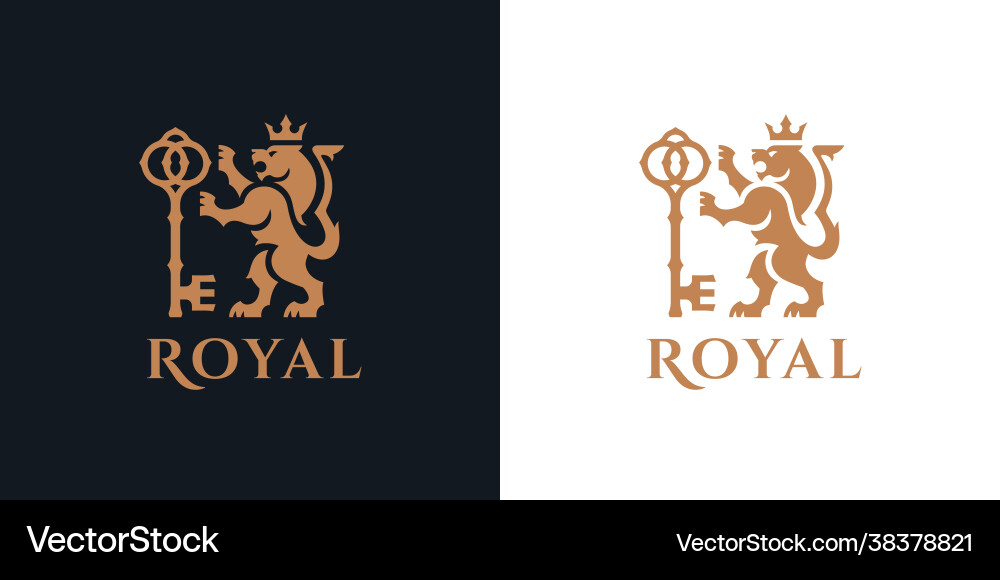 Royal Lion Crest with Key vector image