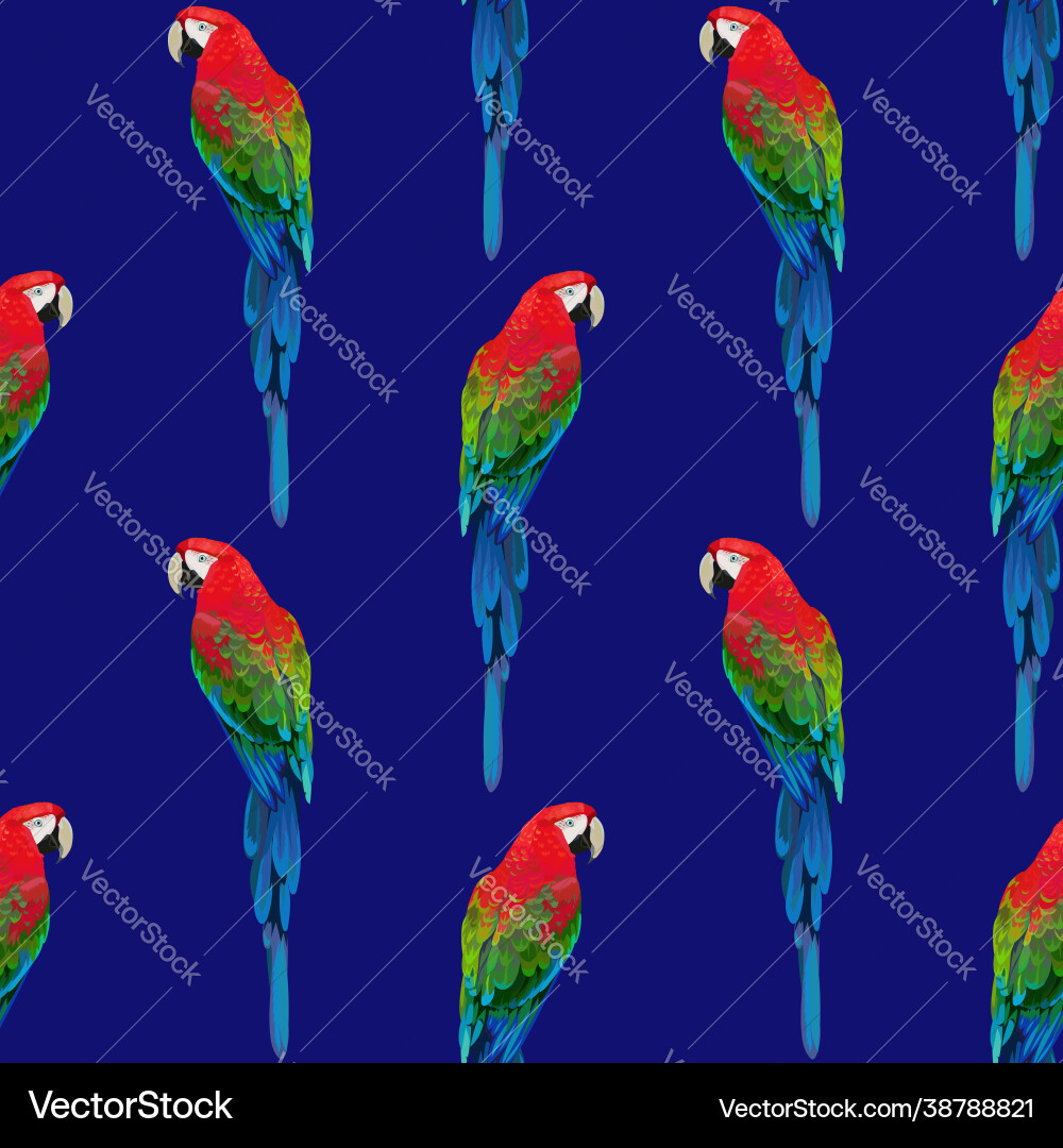 Seamless pattern with red parrots Seamless pattern with red parrots vector image