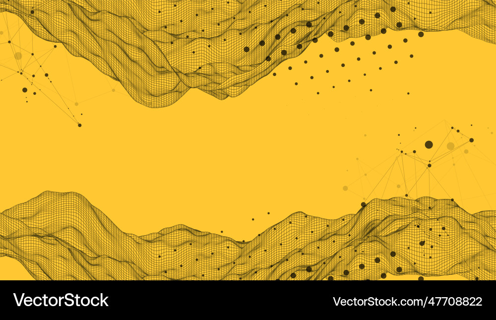 Abstract wave is made in a frame style template vector image