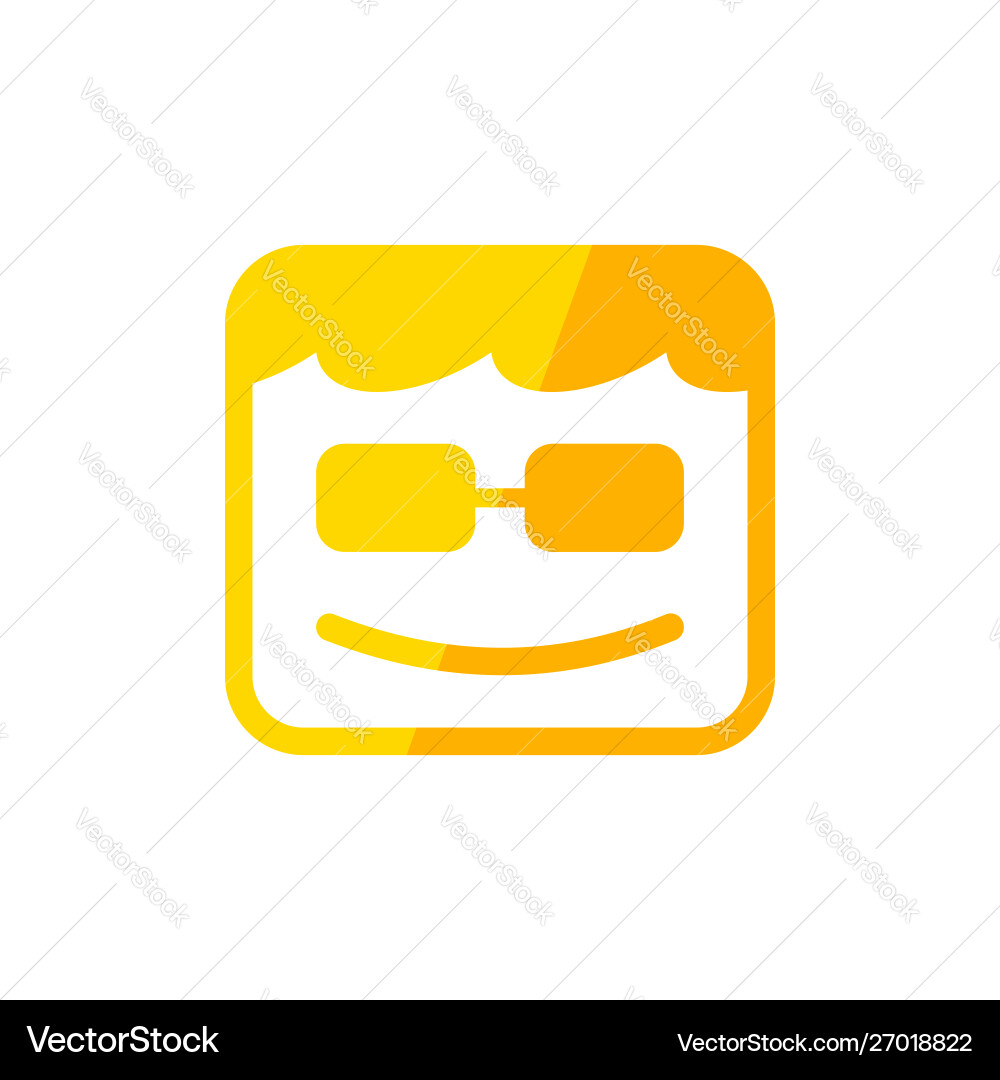 Geek box smile square shape yellow symbol design Geek box smile square shape yellow symbol design vector image