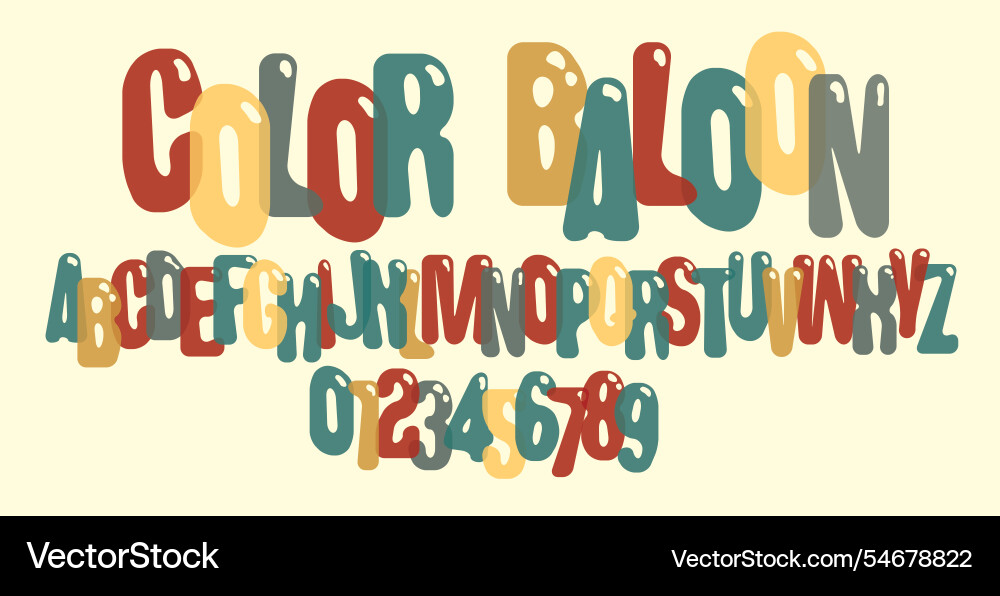 Light colored rounded simple font Light colored rounded simple font vector image