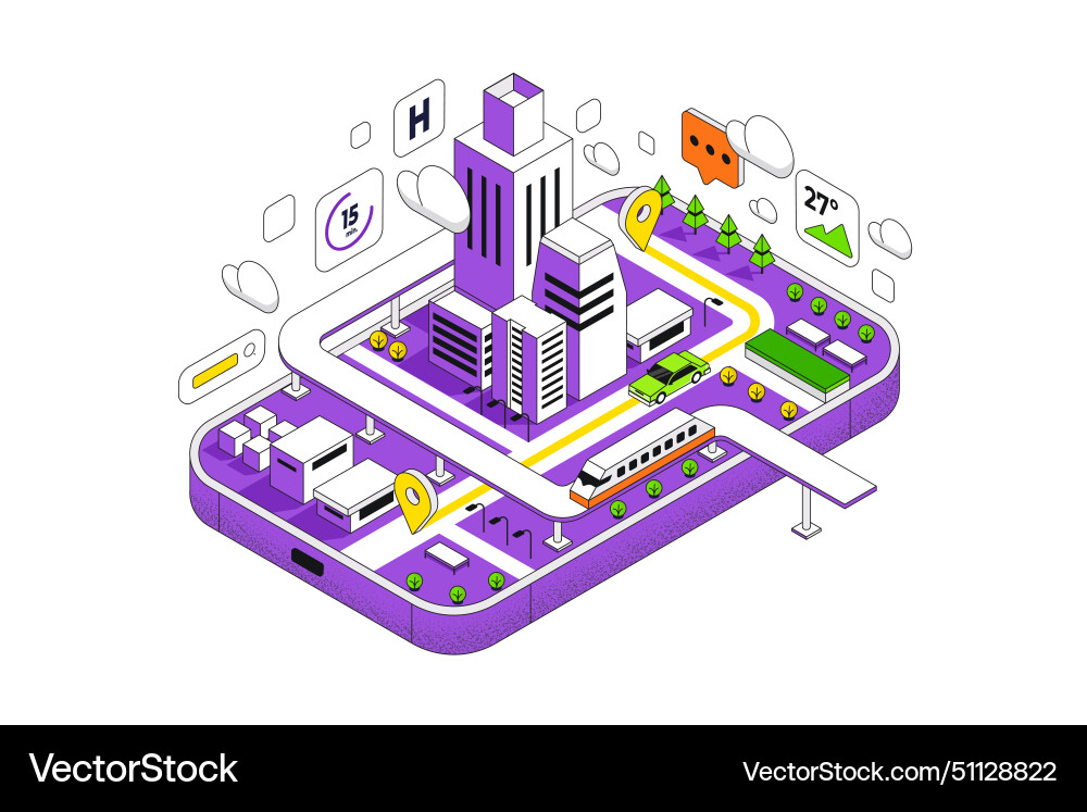 Modern isometric design - maps and navigation vector image