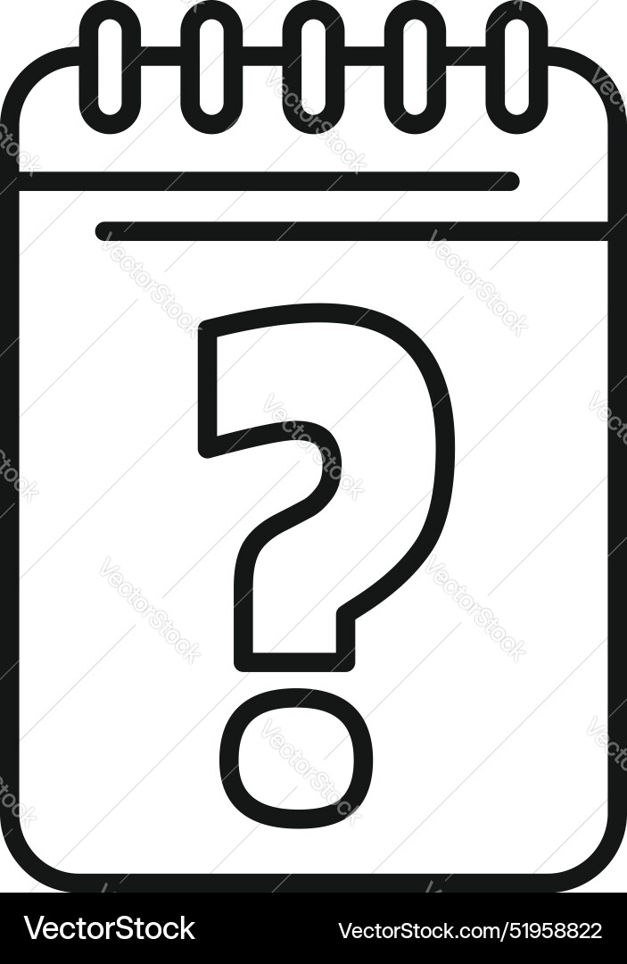 Notepad showing question mark icon asking Notepad showing question mark icon asking vector image