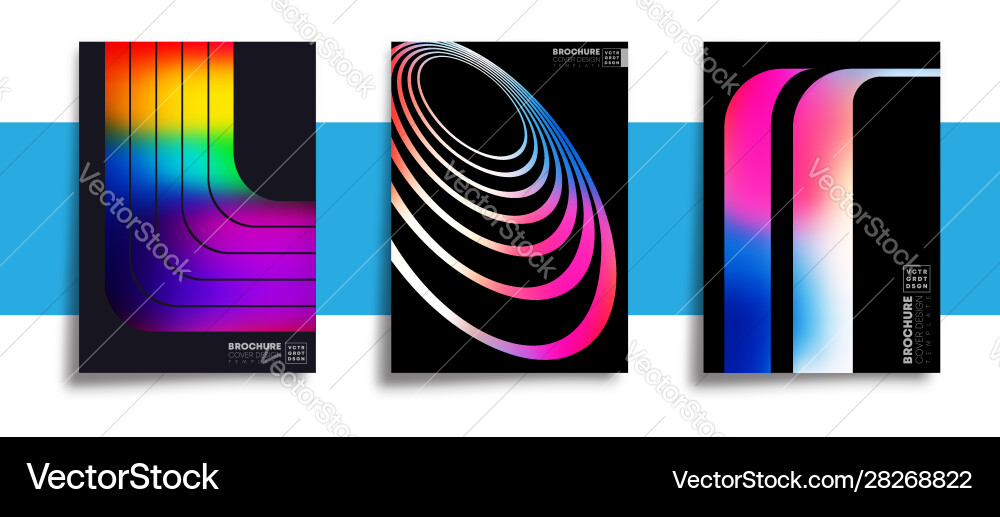 Set abstract design posters with colorful Set abstract design posters with colorful vector image