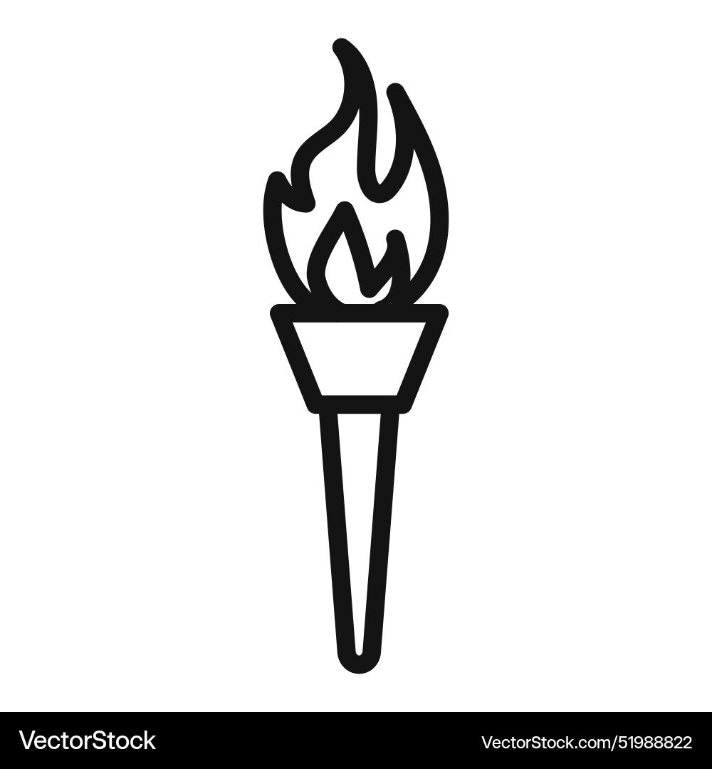 Torch flame icon mark in filled style Torch flame icon mark in filled style vector image
