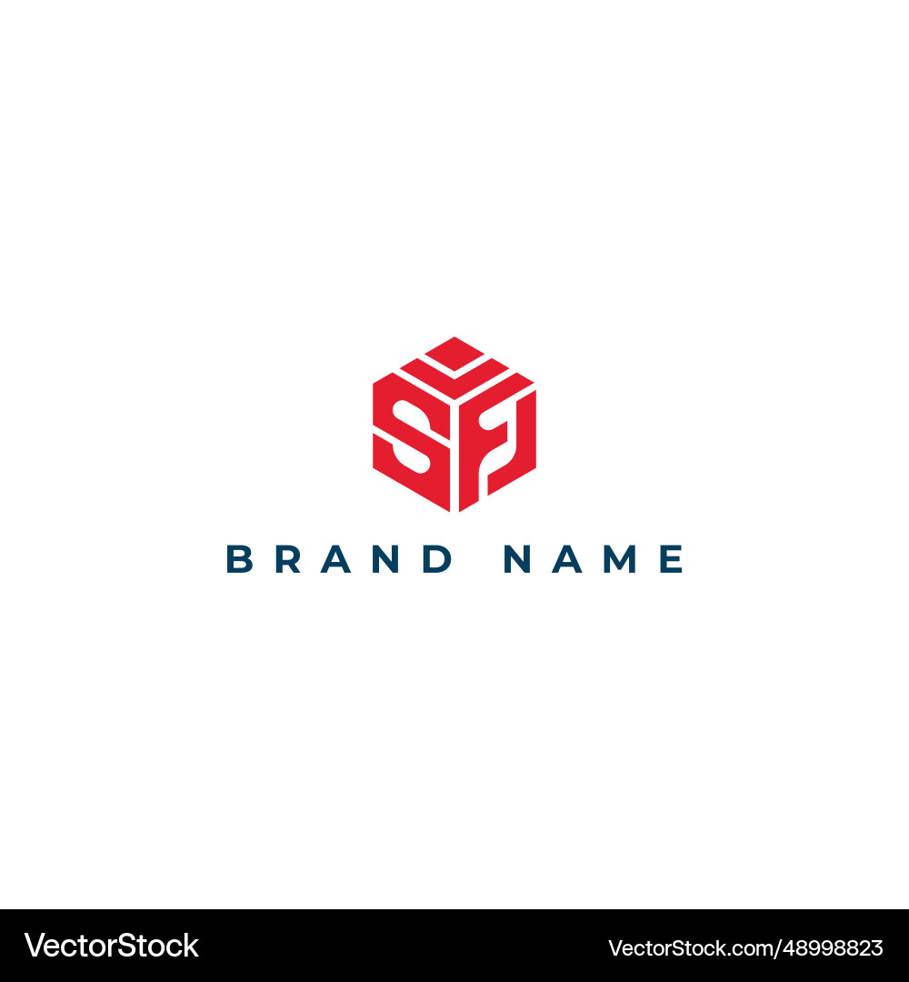 Abstract initial letter sf or fs in hexagon shape Abstract initial letter sf or fs in hexagon shape Vector Image