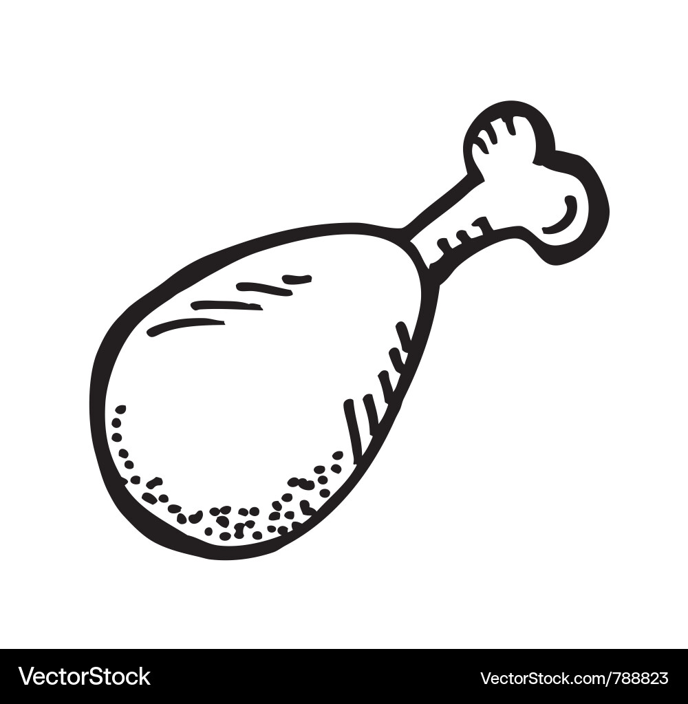 Cartoon Chicken Drumstick – Royalty-Free Vector | VectorStock, image size:1000x1023