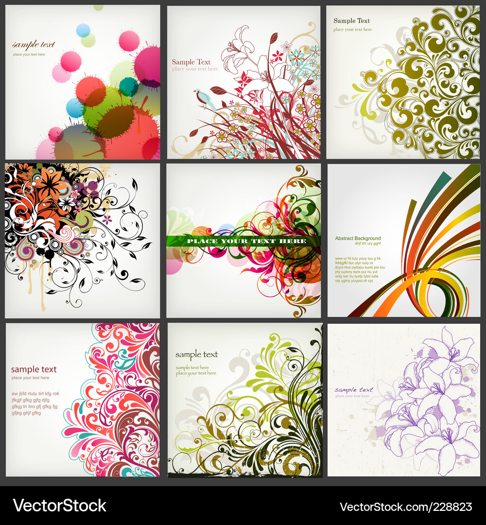 Colorful Floral Patterns Vector Image