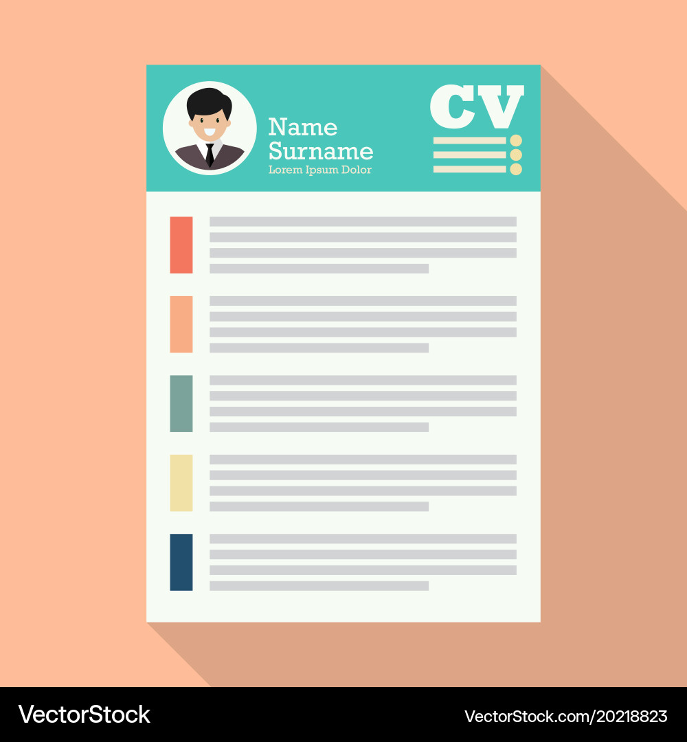 CV Application Template Vector Image