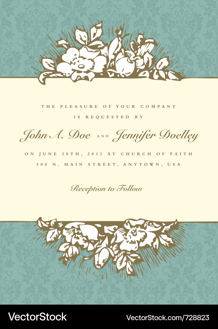 Elegant Wedding Invitation Royalty Free Vector Image