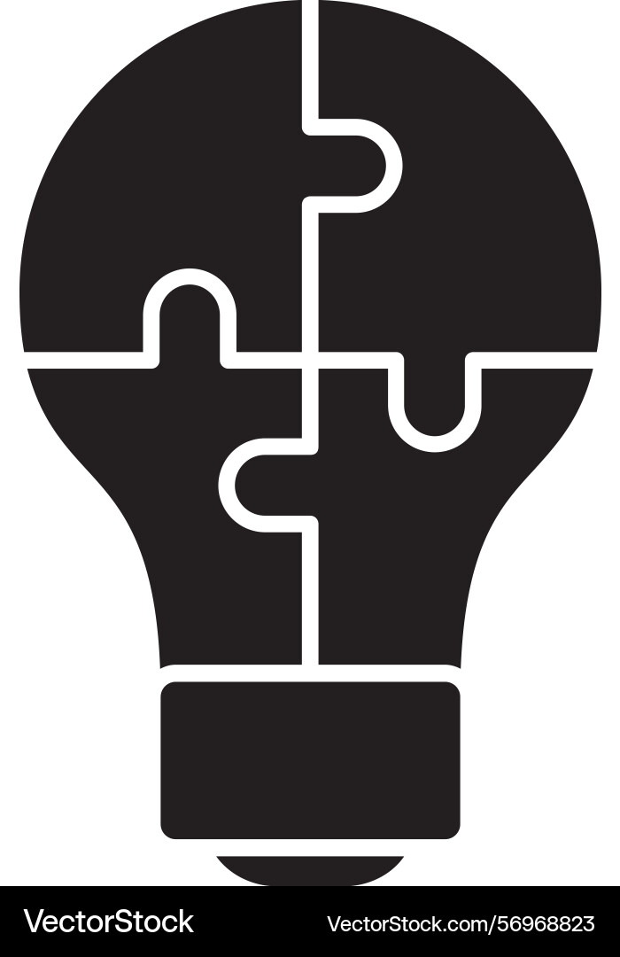 Problem solving glyph style icon design vector image