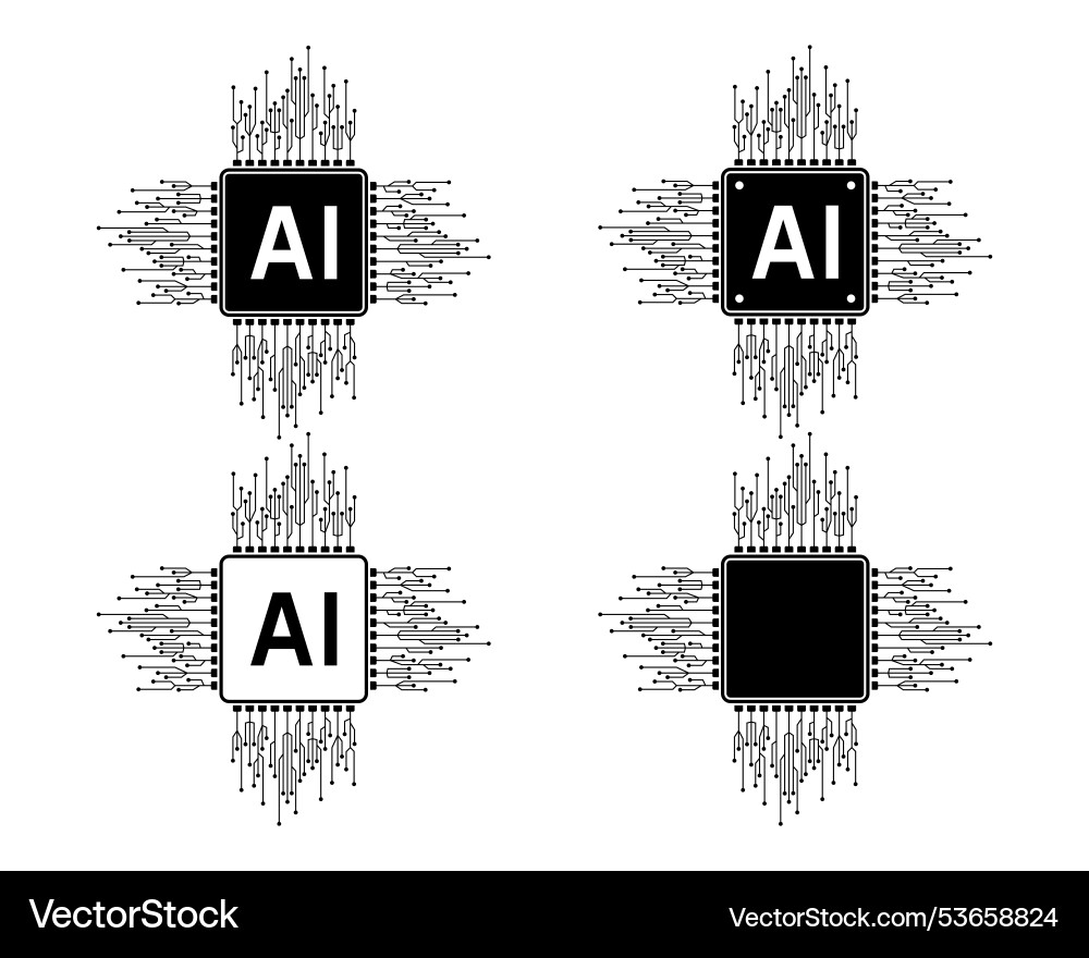 Electronic chip processor ai artificial Electronic chip processor ai artificial vector image