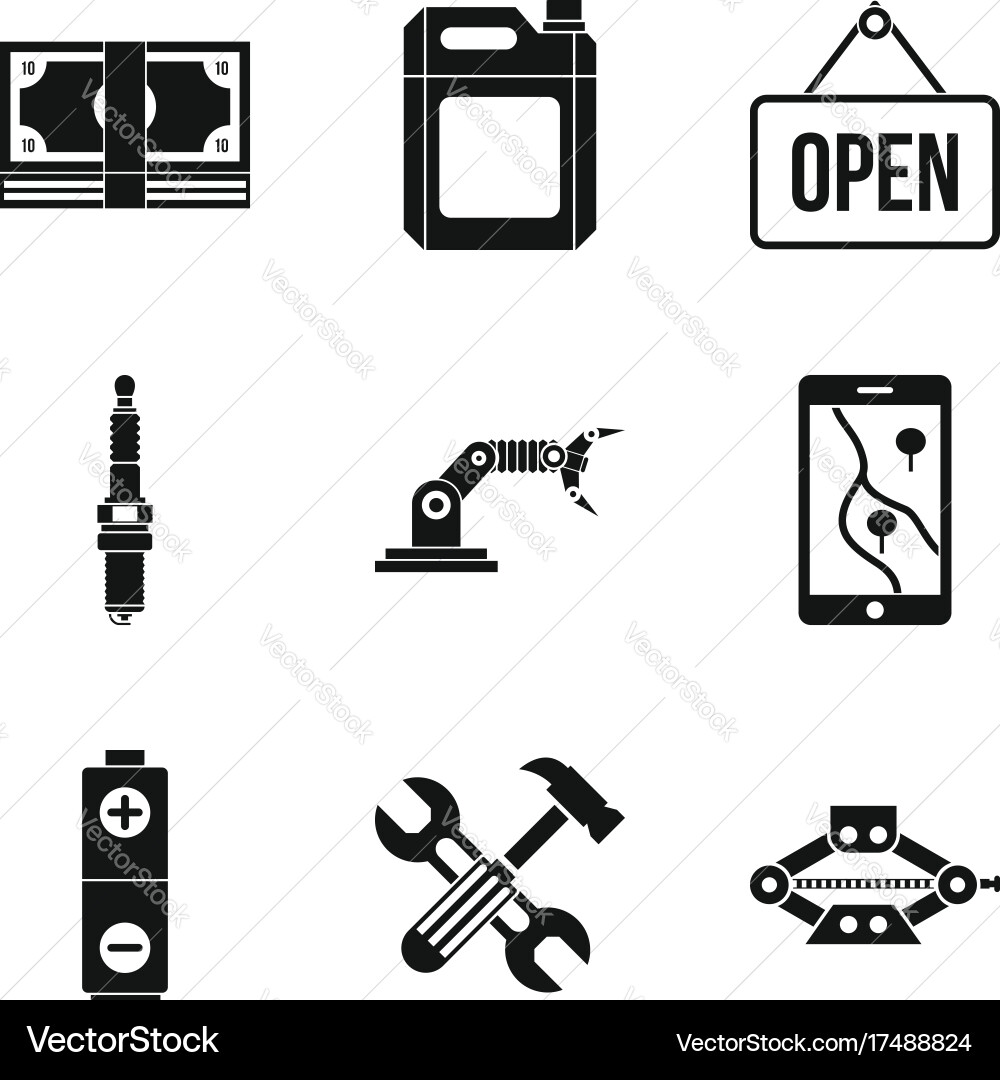 Hoist icons set simple style Vector Image