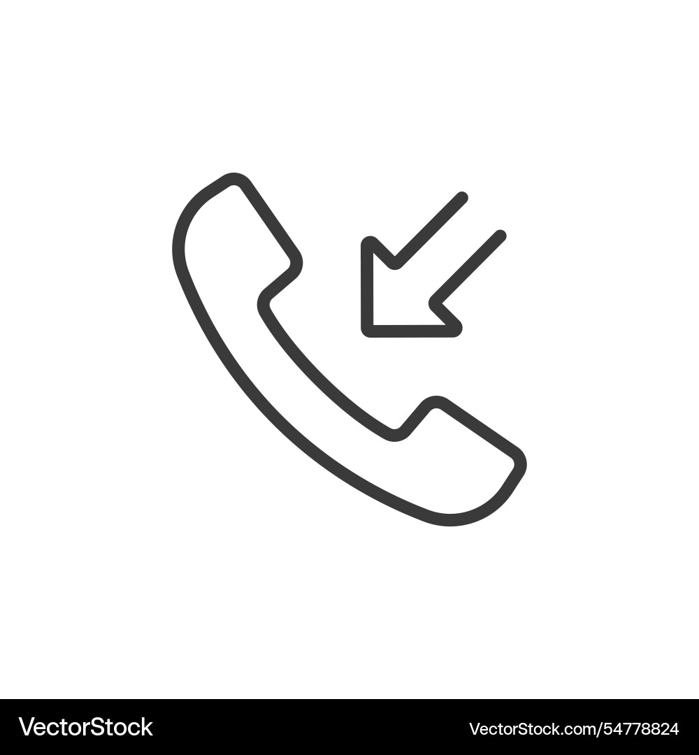 Incoming call icon in line design Incoming call icon in line design vector image