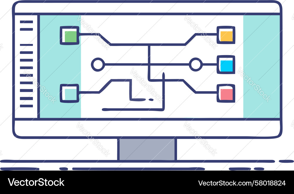 Tech Circuit Screen Display Vector Image