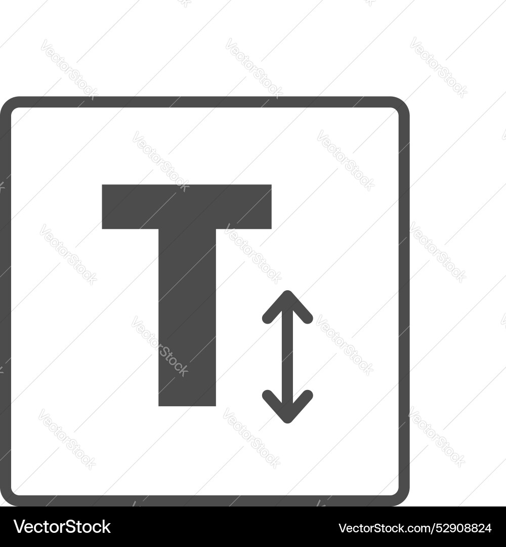 Text height icon from user interface collection Text height icon from user interface collection vector image