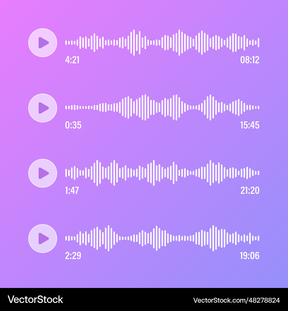 Voice audio message transparent speech bubbles Vector Image
