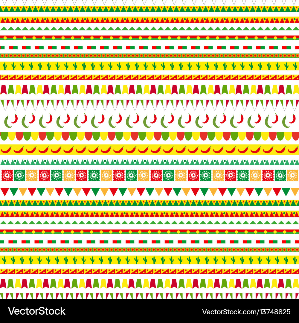 Cinco de mayo seamless pattern with a traditional Cinco de mayo seamless pattern with a traditional vector image