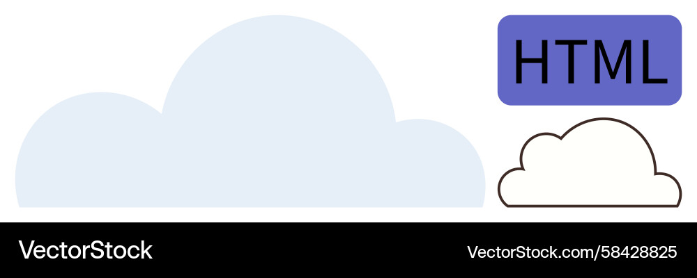 Cloud Computing with HTML Vector Image