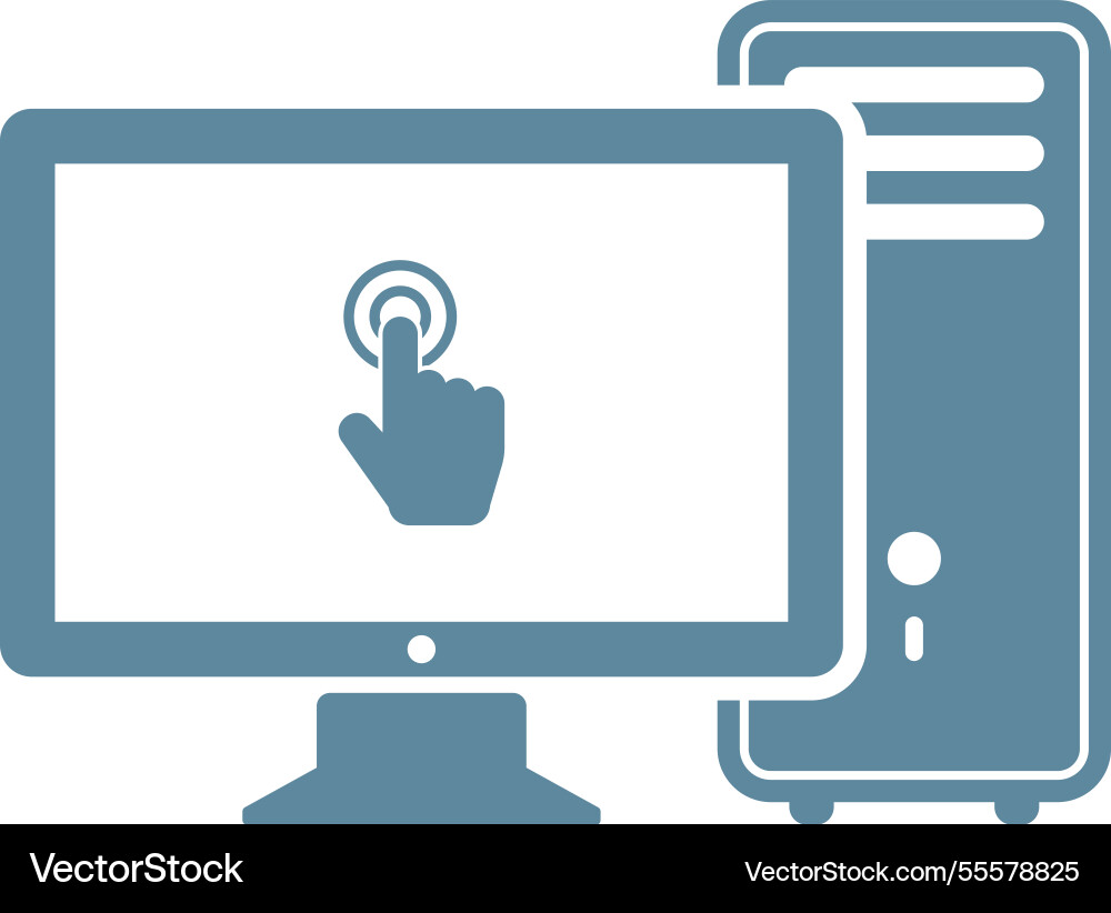 Desktop computer flat web icon concept Desktop computer flat web icon concept vector image