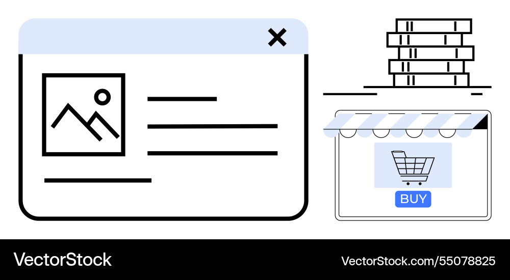 E-commerce website interface with online E-commerce website interface with online vector image