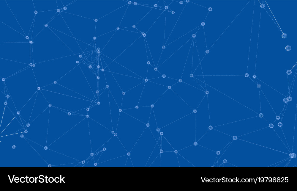 Global network connections with points and lines vector image