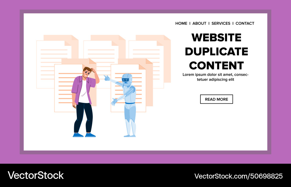 Page website duplicate content vector image