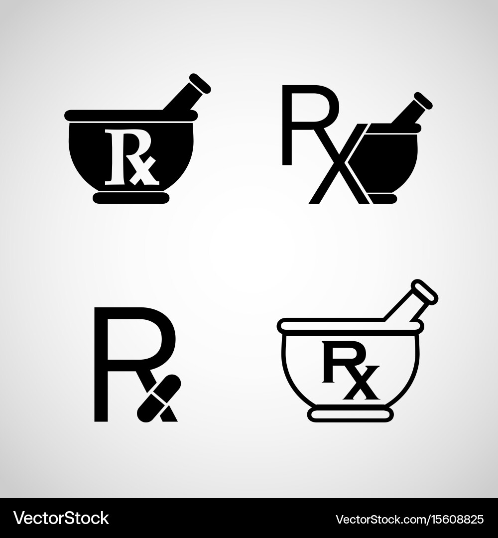 Pharmacy Icon Set - Medical Symbols vector image