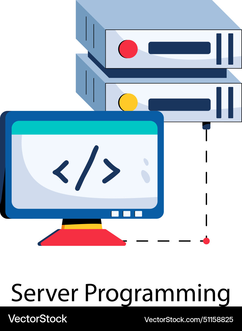 Serverprogrammierung Vektorbild