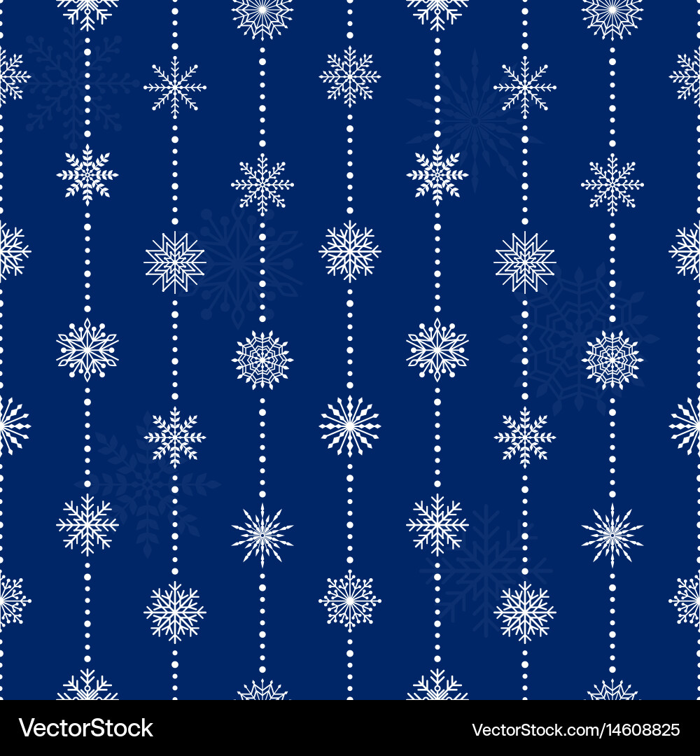 Snowflake Winter Seamless Pattern vector image