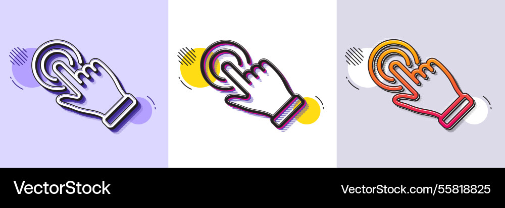 Touchscreen gesture line icon click hand sign Vector Image