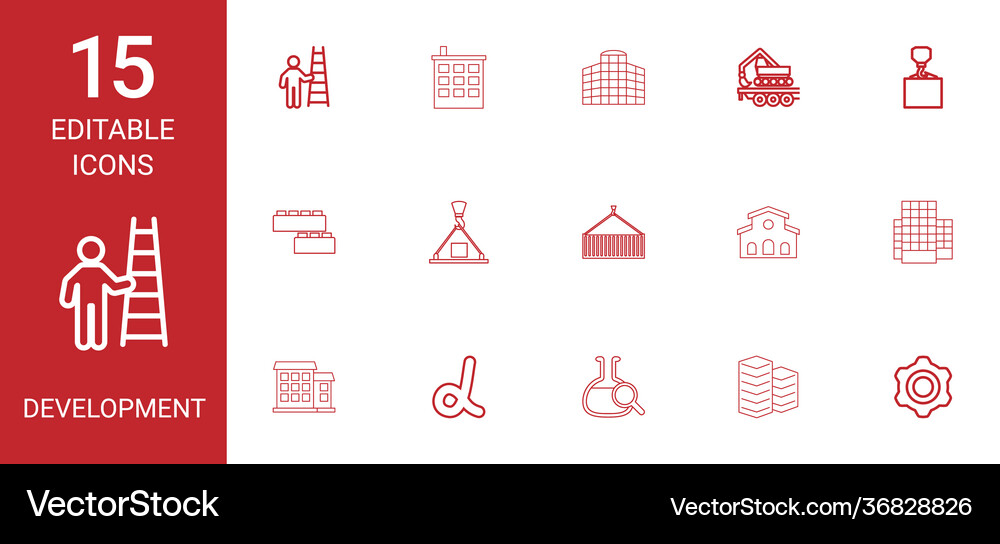 15 development icons – Free Vector | VectorStock