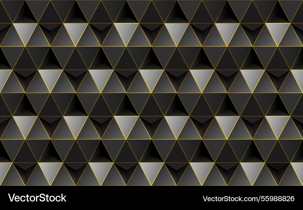Abstract 3d triangular seamless pattern black Abstract 3d triangular seamless pattern black vector image