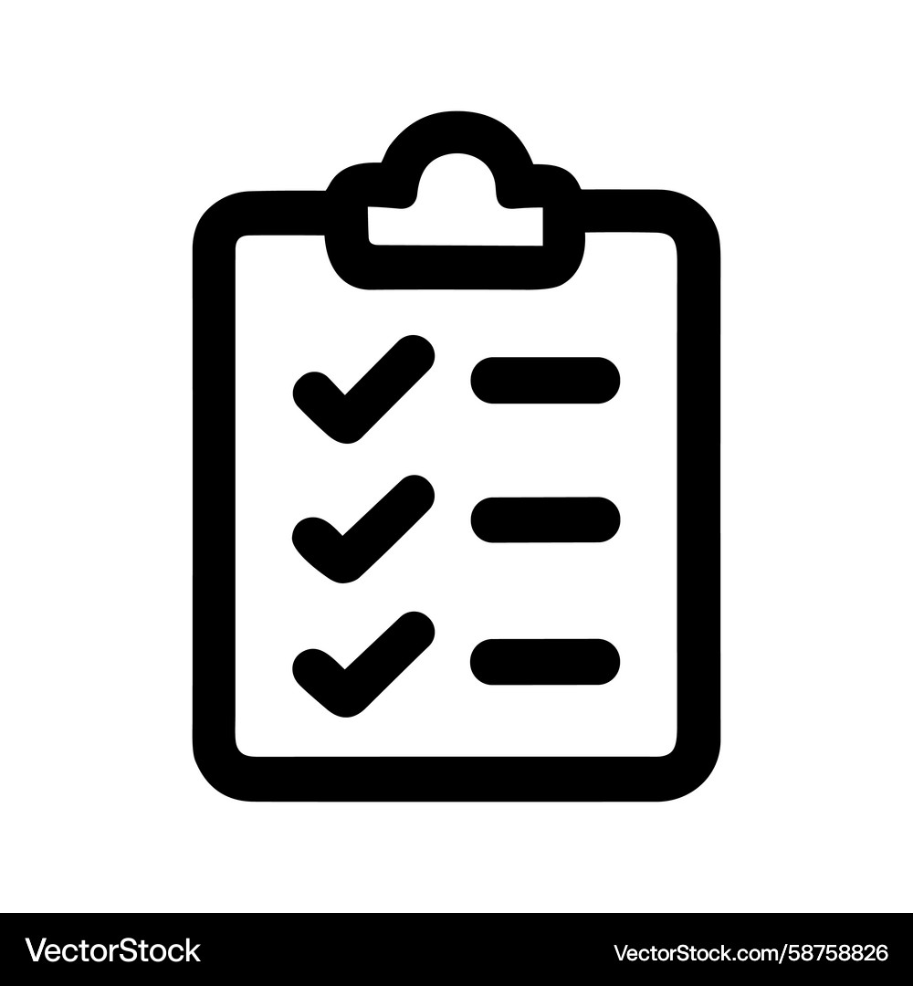 Clipboard Checklist Symbol Vector Image