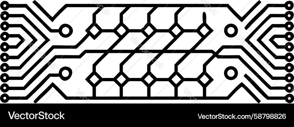 Complex Circuit Network Vector Image
