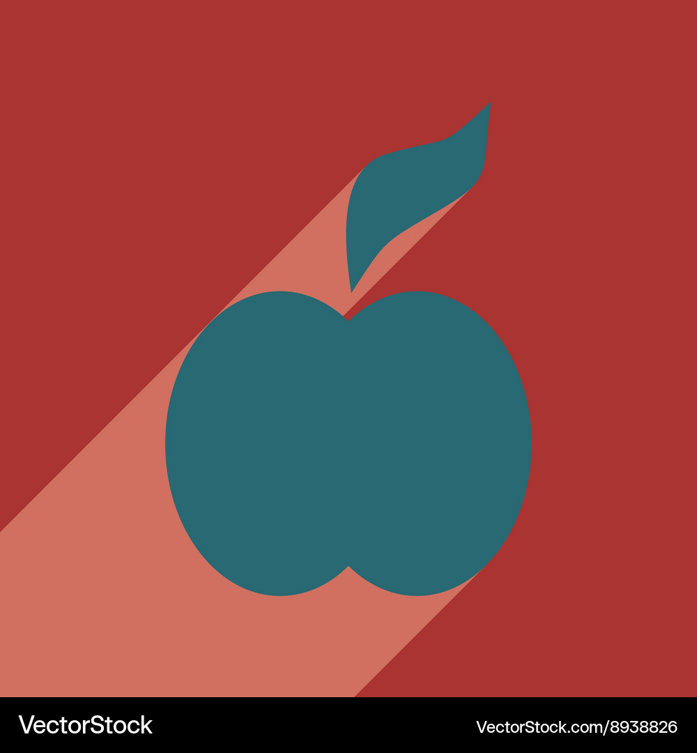 Flat with shadow icon and mobile application apple Vector Image