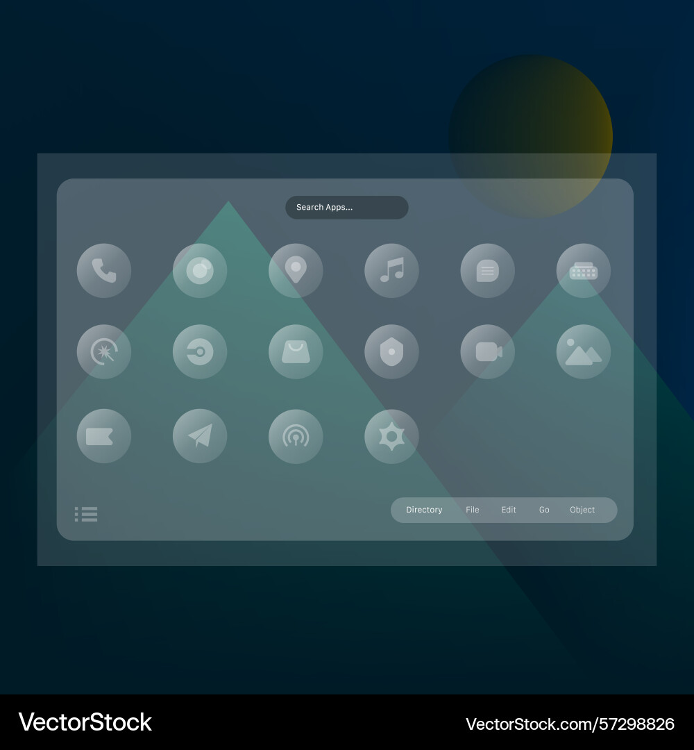 Futuristic ui design with transparent app vector image