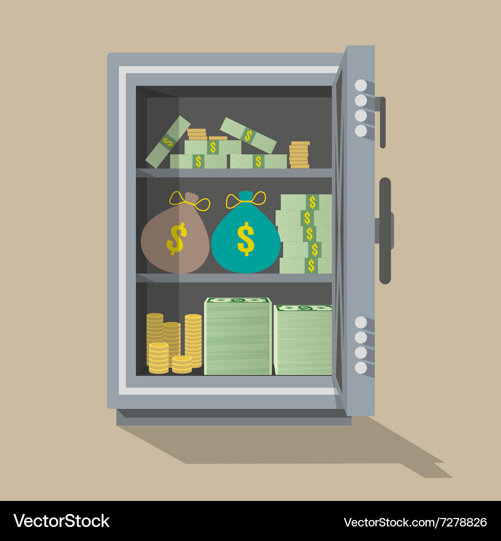 Opened safe front view Vector Image